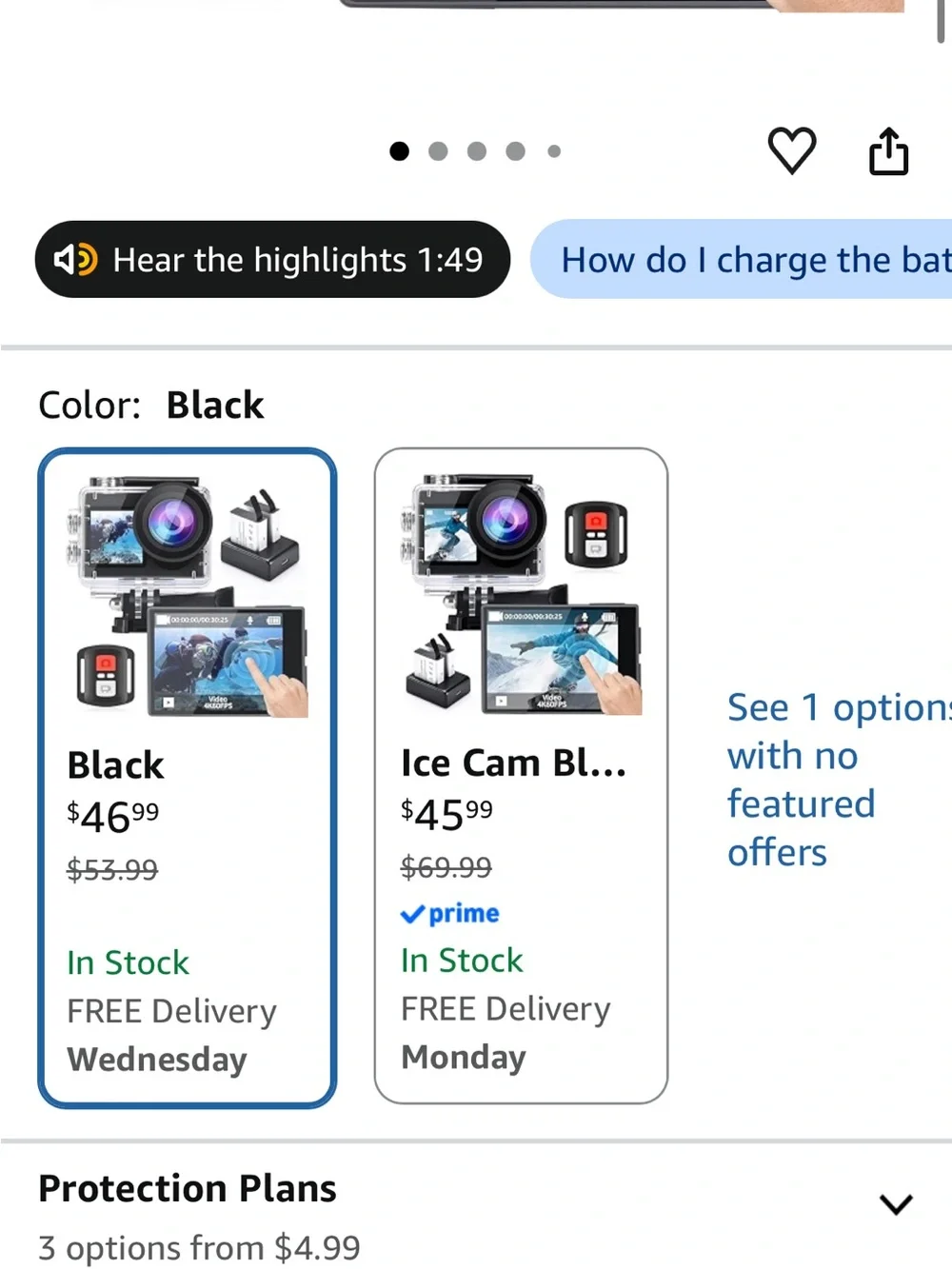 Icefox UHD 4K Action Camera - Waterproof Action Camera Black with Accessories